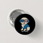 Retro Funny Denim Patch Niedliches Pet Dog Design Button (Vorne & Hinten)