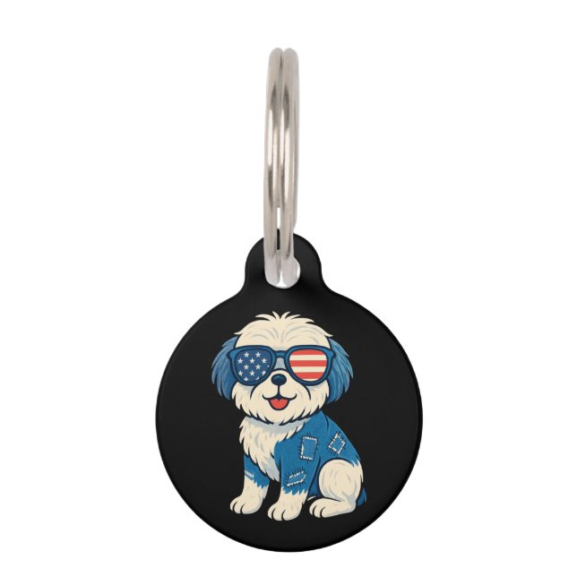 Retro Funny Denim Patch Niedliches Pet Dog Design Haustiermarke (Vorderseite)