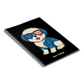 Retro Funny Denim Patch Niedliches Pet Dog Design Notizblock (Rechte Seite)
