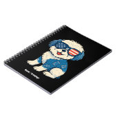 Retro Funny Denim Patch Niedliches Pet Dog Design Notizblock (Linke Seite)