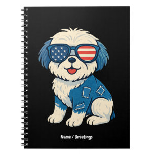 Retro Funny Denim Patch Niedliches Pet Dog Design Notizblock
