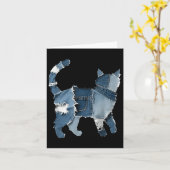 Retro Funny Denim Patch Tierkatze Karte (Gelbe Blume)