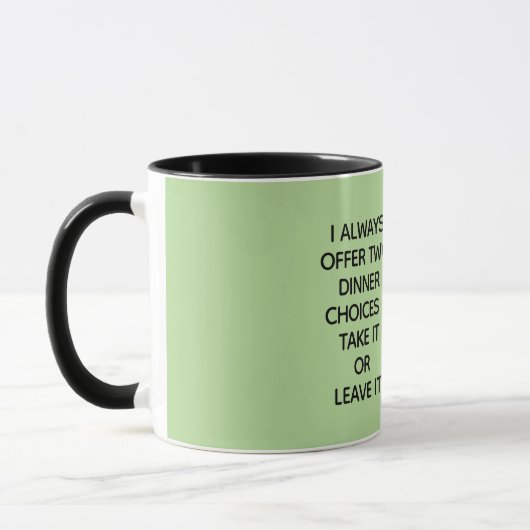 Retro Funny Dinner Choice Tasse (Links)
