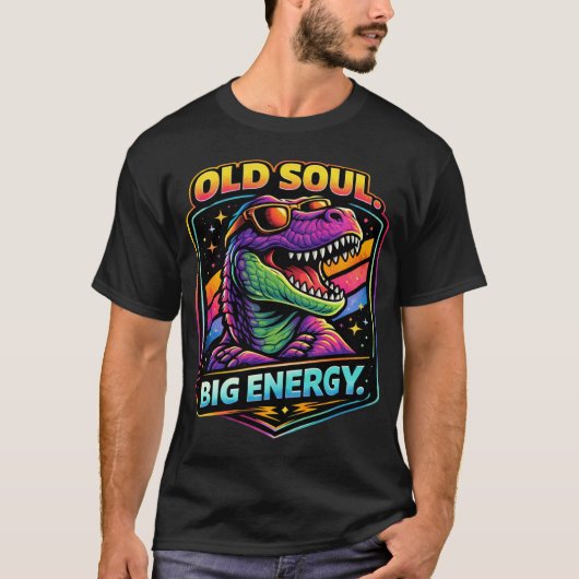 Retro Funny Dino Personality Graphic Tee (Vorderseite)