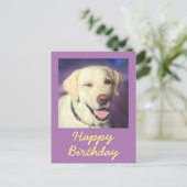 Retro Funny Dog und Happy Birthday Postcard Postkarte (Stehend Vorderseite)