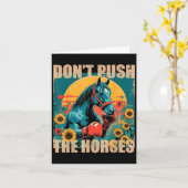 Retro Funny Dont Push Push der Pferde Meme Zitat S Karte (Gelbe Blume)