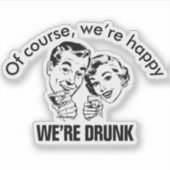 Retro Funny Drink Couple Sticker (Vorderseite)