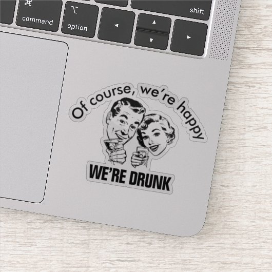 Retro Funny Drink Couple Sticker (Detail)
