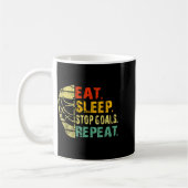 Retro Funny Eat Sleep Stop Goals Repeat Ice Hockey Kaffeetasse (Links)