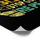 Retro Funny Eat Sleep Stop Goals Repeat Ice Hockey Poster (Ecke)