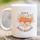 Retro Funny Ehefrau Mama Herz Boss Badass Geschenk Jumbo-Tasse