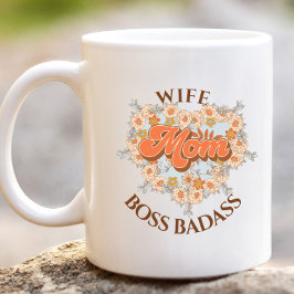 Retro Funny Ehefrau Mama Herz Boss Badass Geschenk Jumbo-Tasse