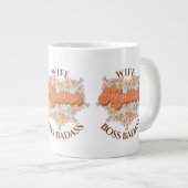 Retro Funny Ehefrau Mutter Boss Badass Mother Day Jumbo-Tasse (Vorderseite Rechts)