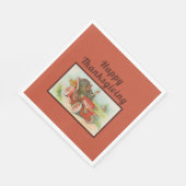 Retro Funny Erntedank Meme Niedlicher Türkei Carto Serviette (Ecke)