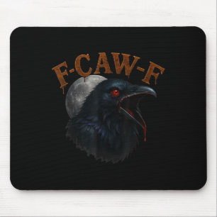 Retro Funny F Caw F Crow and Bird Moon Mousepad