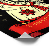 Retro Funny Folklore Skeleton Horse Mari Lwyd Yule Poster (Ecke)