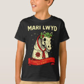 Retro Funny Folklore Skeleton Horse Mari Lwyd Yule T-Shirt (Vorderseite)