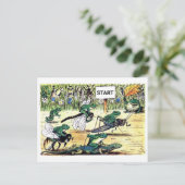 Retro Funny Frog Life Cartoon Marathon Runner Race Postkarte (Stehend Vorderseite)