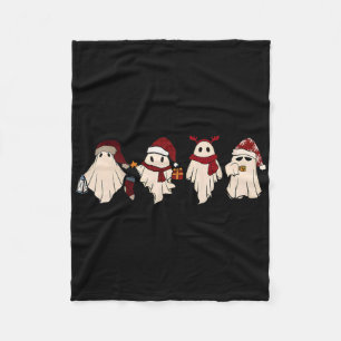 Retro Funny Ghost Santa Sat Niedliche Weihnachtsge Fleecedecke