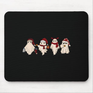 Retro Funny Ghost Santa Sat Niedliche Weihnachtsge Mousepad
