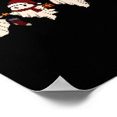 Retro Funny Ghost Santa Sat Niedliche Weihnachtsge Poster (Ecke)