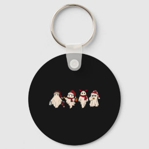 Retro Funny Ghost Santa Sat Niedliche Weihnachtsge Schlüsselanhänger