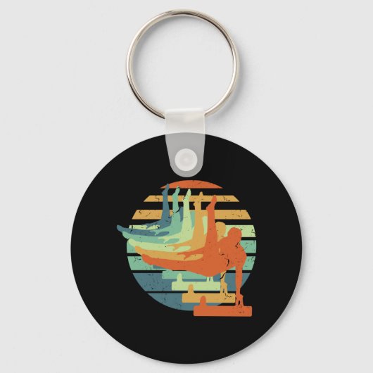 Retro Funny Gymnastic Men Acrobatic Sports Lover Schlüsselanhänger (Vorderseite)