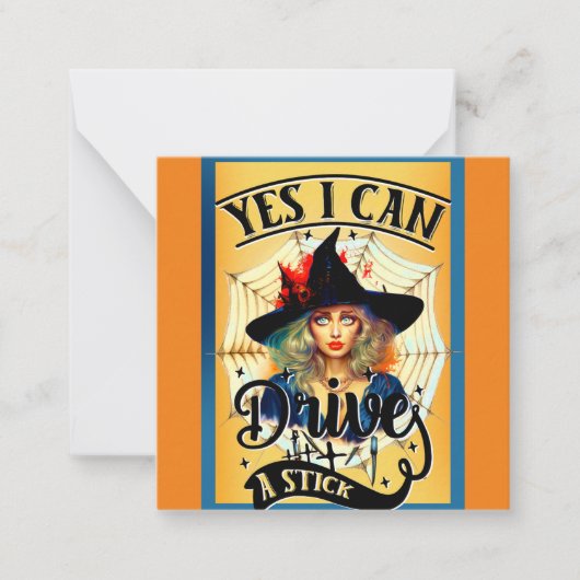 Retro Funny Halloween Cards Mitteilungskarte (Vorderseite)