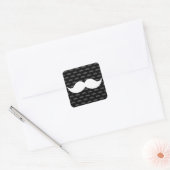 Retro Funny Handlebar Mustache Mustache Quadratischer Aufkleber (Umschlag)