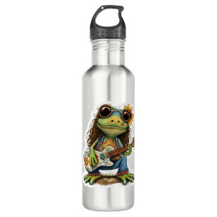 Retro Funny Hippie Frog Weber Glass Piano Edelstahlflasche