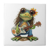 Retro Funny Hippie Frog Weber Glass Piano Fliese (Vorderseite)