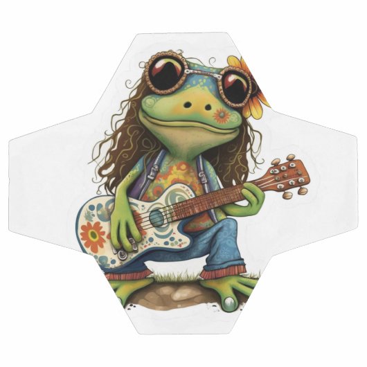 Retro Funny Hippie Frog Weber Glass Piano Fußball (Flach)