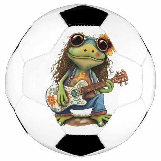 Retro Funny Hippie Frog Weber Glass Piano Fußball (Vorderseite)