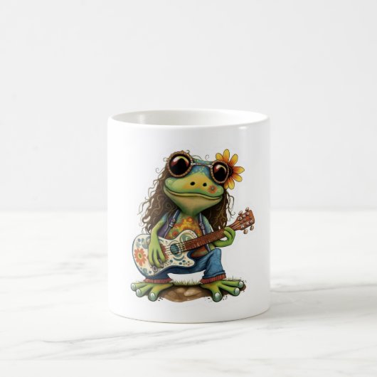 Retro Funny Hippie Frog Weber Glass Piano Kaffeetasse (Mittel)