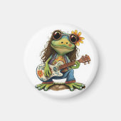 Retro Funny Hippie Frog Weber Glass Piano Magnet (Vorne)
