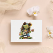 Retro Funny Hippie Frog Weber Glass Piano Postkarte