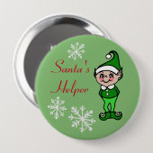 Retro Funny Holiday Weihnachten Elf Button Button (Vorne & Hinten)