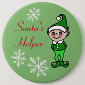 Retro Funny Holiday Weihnachten Elf Button Button (Vorderseite)