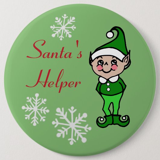 Retro Funny Holiday Weihnachten Elf Button Button (Vorderseite)
