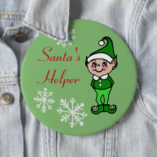 Retro Funny Holiday Weihnachten Elf Button Button