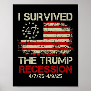 Retro Funny I überlebte die Trump-Rezession Poster