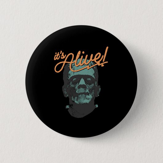 Retro Funny It's Alive Frankenstein Monster Spooky Button (Vorderseite)