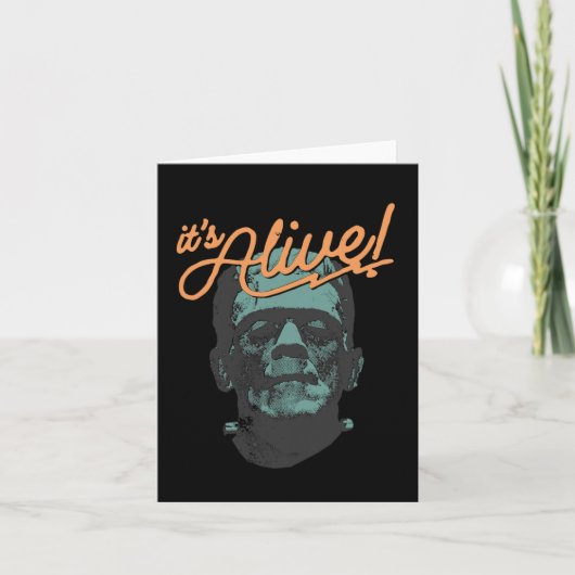 Retro Funny It's Alive Frankenstein Monster Spooky Karte (Vorderseite)