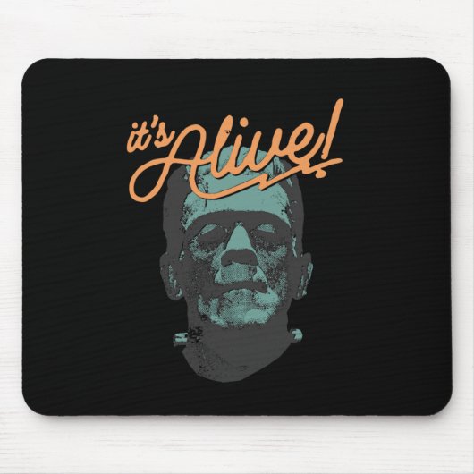 Retro Funny It's Alive Frankenstein Monster Spooky Mousepad (Vorne)