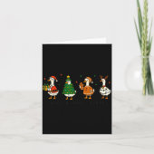 Retro Funny Just A Jolly Goose Santa Christmas Tre Karte (Vorderseite)
