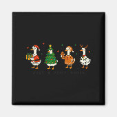 Retro Funny Just A Jolly Goose Santa Christmas Tre Magnet (Vorne)