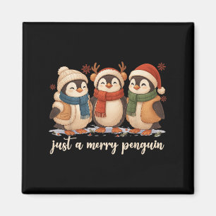 Retro Funny Just A Merry Pinguin Niedlichen Weihna Magnet