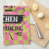 Retro Funny Kitchen Sprichwort Rosa Grün Geschirrtuch (Viertel Falte)