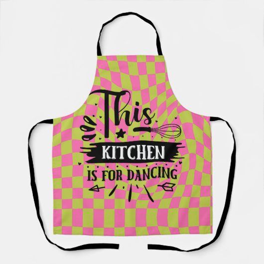 Retro Funny Kitchen Sprichwort Rosa Grün Schürze (Vorderseite)