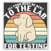 Retro Funny Labrador Retriever Vinyl Sticker (Vorderseite)